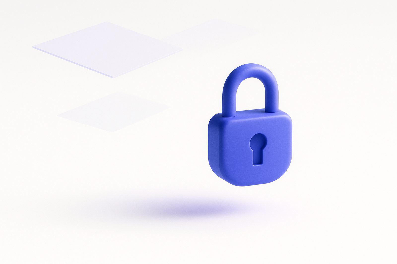 Abstract artwork: a minimal indigo gradient padlock